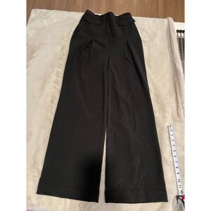 Moda International Wide Leg Trousers Women Size 0 Black Excellent High Waisted